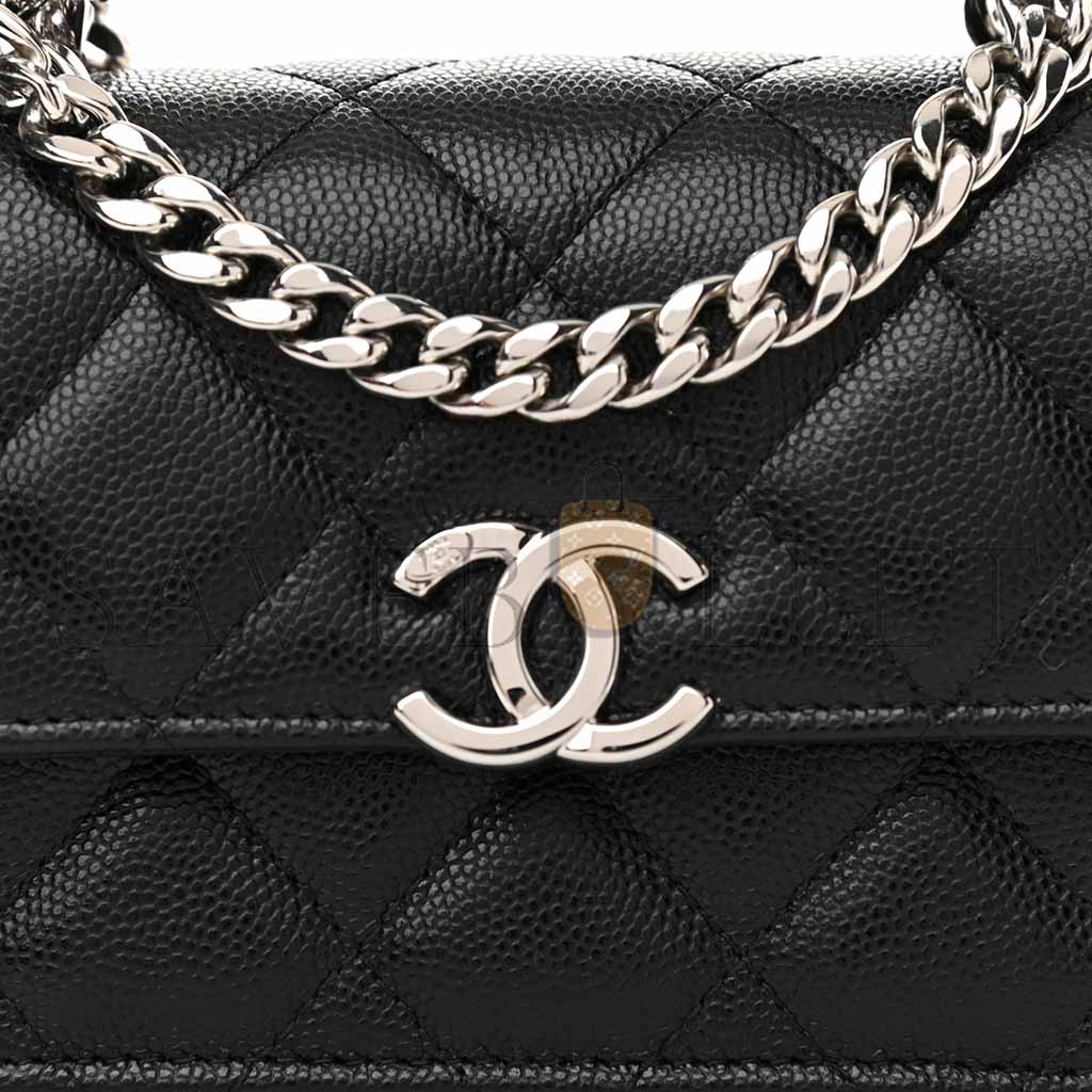 CHANEL CAVIAR QUILTED PICK ME UP CLUTCH WITH CHAIN BLACK (13*9.5*6cm)